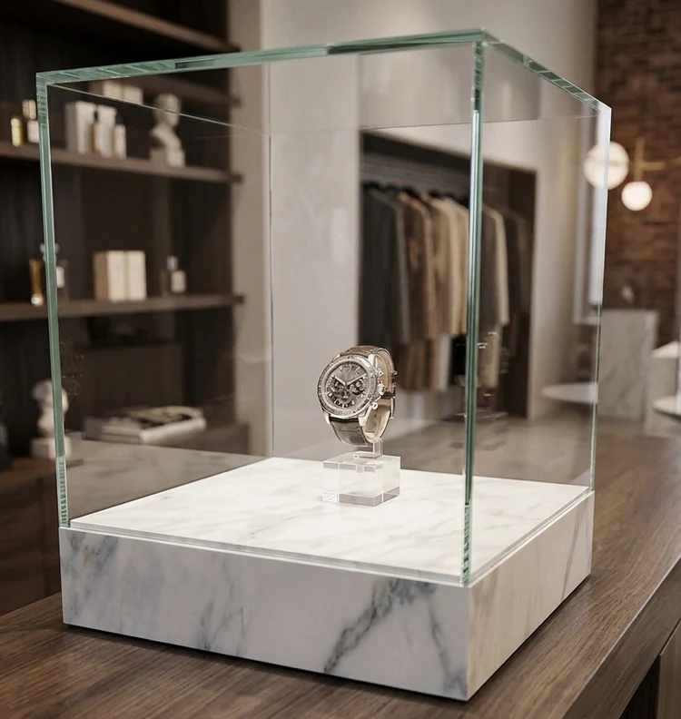 Toonbank vitrinekap close-up